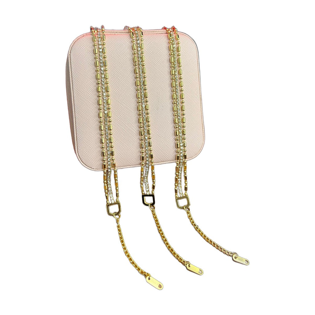 Stainless Steel 18k Triple Layer Geometric Gold Bracelet