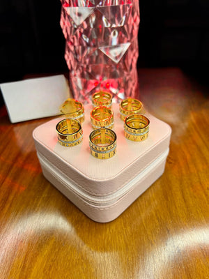 Stainless Steel 18k Triple Layer Roman Ring