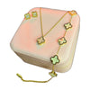 Stainless Steel 18k White Clover 3pc Set