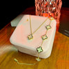 Stainless Steel 18k White Clover 3pc Set