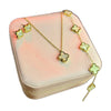 Stainless Steel 18k White Clover 3pc Set