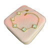 Stainless Steel 18k White Clover 5 Motifs Bracelet