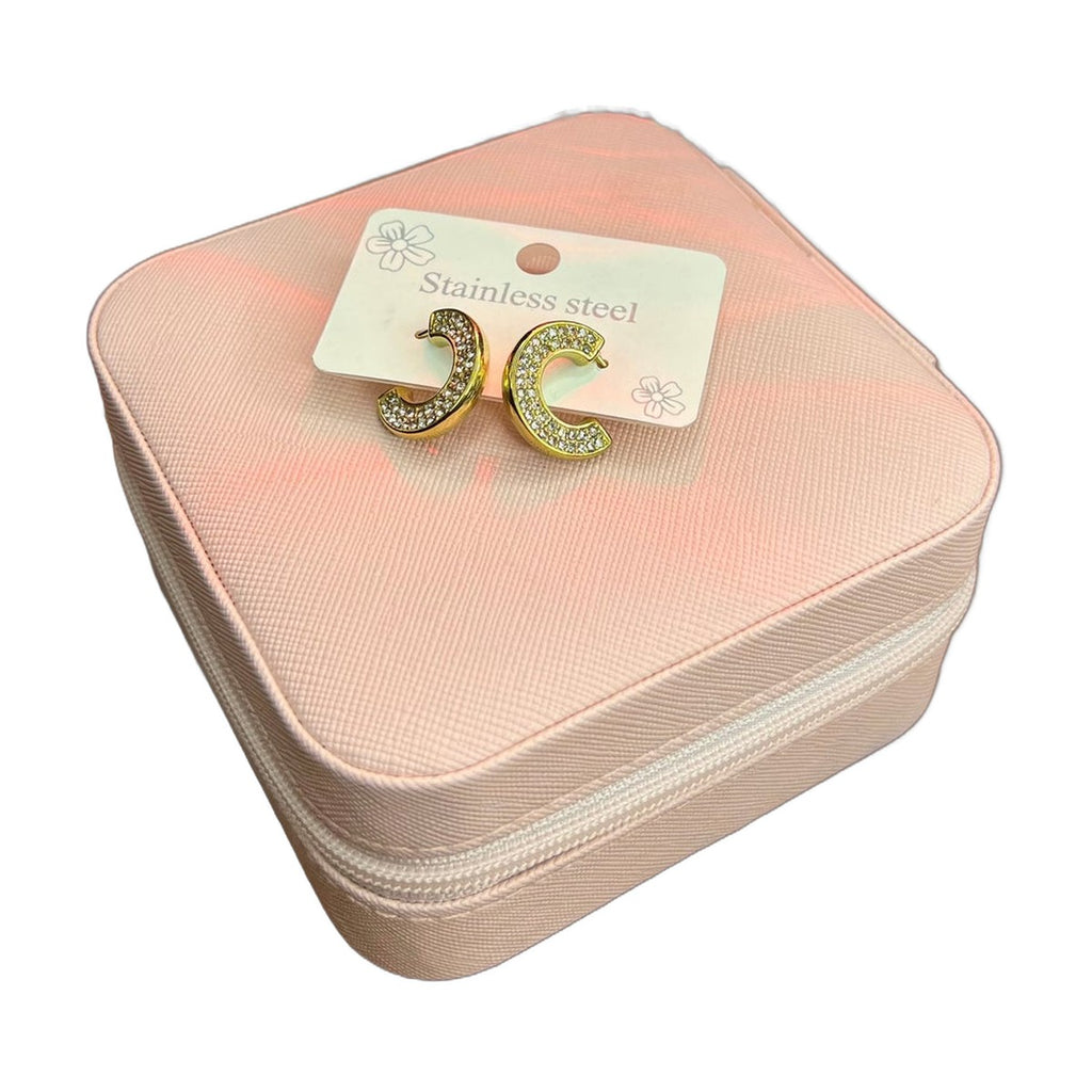 Stainless Steel 18k Zircon Gold Earrings