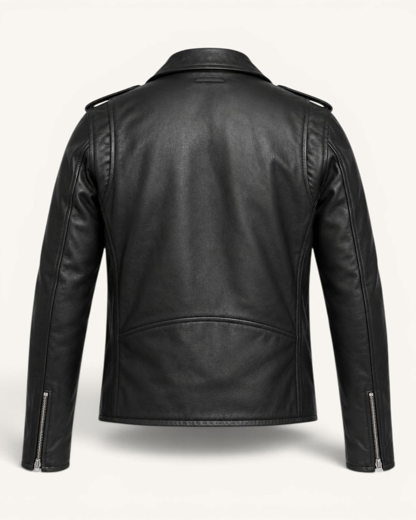 Men's Black Genuine Leather Jacket – Style 60