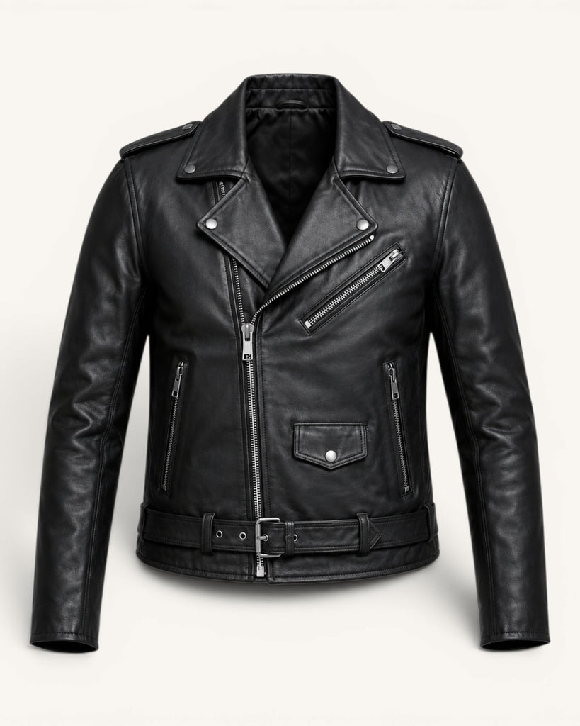 Men's Black Genuine Leather Jacket – Style 60