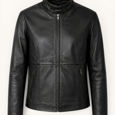 Women's Black Genuine Leather Jacket – Style 3