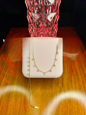 Stainless Steel 18k MoonStone Necklace Bracelet Set