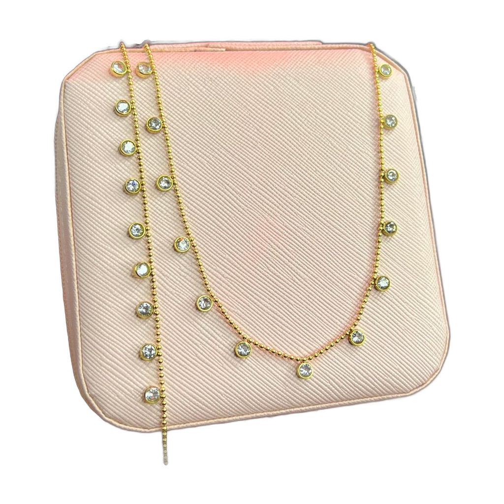 Stainless Steel 18k MoonStone Necklace Bracelet Set
